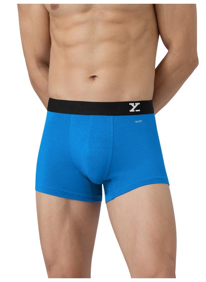 XYXX XYXX Men Cotton Trunk, Regular Fit, Solid, Pack of 4, XYTRNK4PCKN61XL, Dark Maroon+Frost Grey+Brilliant Blue+Black, XL  - Image 1