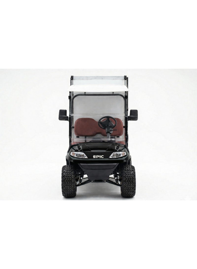 EPIC F&B/Room Service 2-Seater Lifted Electric Golf Cart with Lithium Battery 150Ah & Standard Tires | Catering LSEV (Black) - Image 2