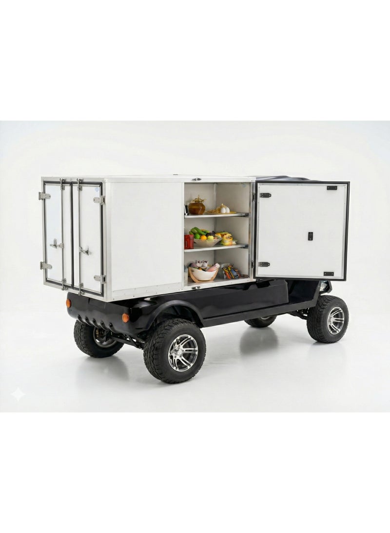 EPIC F&B/Room Service 2-Seater Lifted Electric Golf Cart with Lithium Battery 150Ah & Standard Tires | Catering LSEV (Black) - Image 5