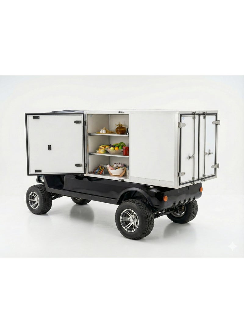 EPIC F&B/Room Service 2-Seater Lifted Electric Golf Cart with Lithium Battery 150Ah & Standard Tires | Catering LSEV (Black) - Image 3