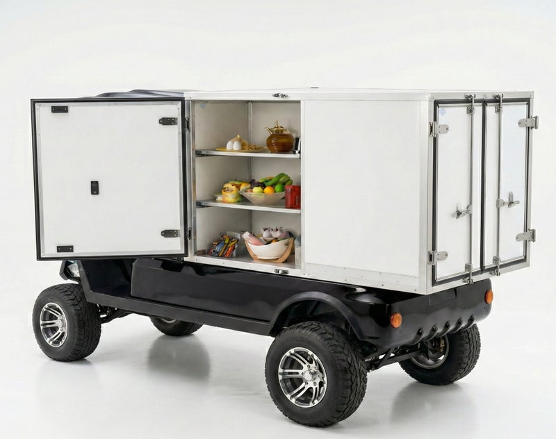 EPIC F&B/Room Service 2-Seater Lifted Electric Golf Cart with Lithium Battery 150Ah & Standard Tires | Catering LSEV (Black) - Image 1