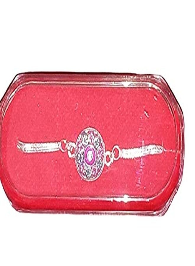 Bhumi Creation Flower Patterned Silver Rakhi - Image 2