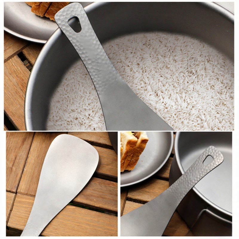 HWZBBEN Titanium Rice Spoon Paddle - Lightweight Corrosion-Resistant Odor-Free Easy To Clean Durable for Home School Outdoor Use - Image 4