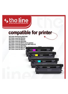 The Line TheLine CF360A CF361A CF362A CF363A Toner Set Compatible with HP Laserjet M553dn M553n M553x M552dn M553 MFP M577Z M577dn M577f M577c M577 Printer  - Image 2