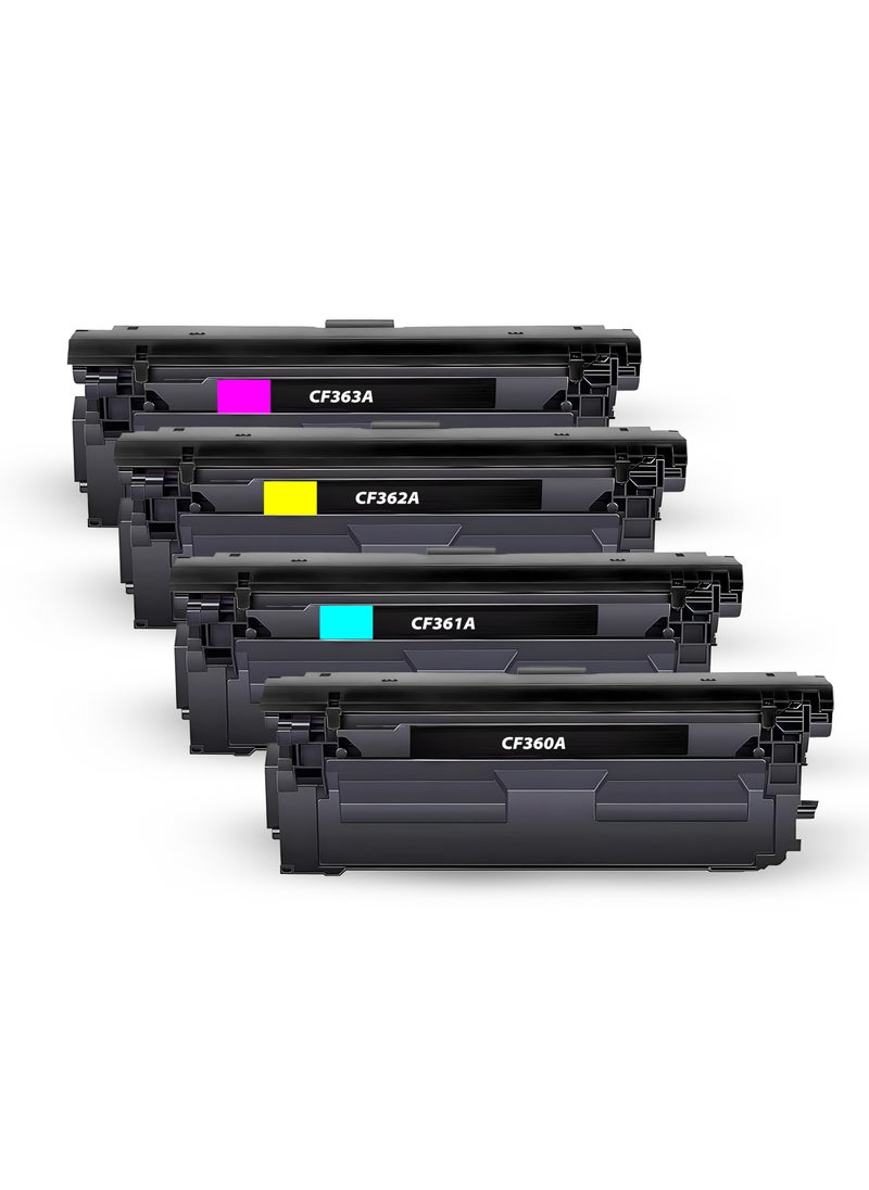 The Line - TheLine CF360A CF361A CF362A CF363A Toner Set Compatible with HP Laserjet M553dn M553n M553x M552dn M553 MFP M577Z M577dn M577f M577c M577 Printer - Image 1