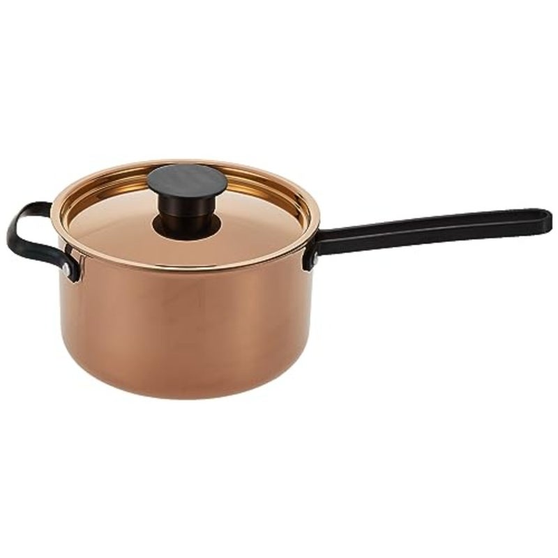 Rossetti® Agostini 20cm Stainless Steel Sauce Pan With Steel Lid Heavy-Duty Saucepan with Bronze Handles and Rose Gold Finish Italian Designed Saucepans Suitable for Induction Cookware - Image 3