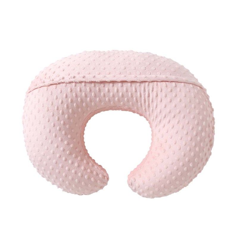 QUENESS Nursing Pillow and Positioner, Breastfeeding, Bottle Feeding, Baby Sitting Support with Removable Ultra Soft Cover, Tummy Time Support for Baby Boys and Girls (Lightpink) - Image 4