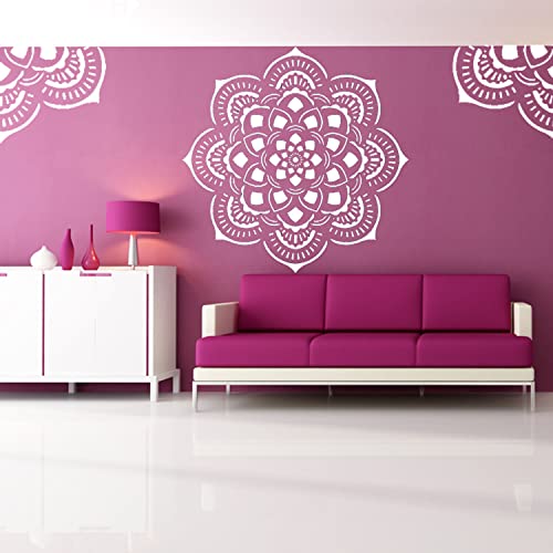 ARandNJ Stencils for Wall Painting Pack of 1 (Size:- 16X24 Inch) Pattern Theme - Mandala DIY Reusable Design Suitable for Home Wall Decor - Image 1
