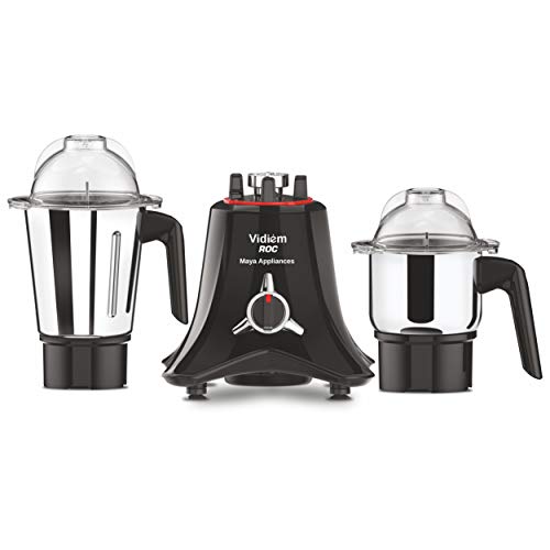 Vidiem Mixer Grinder 566 A ROC (Black) | Mixie grinder 1500 watt+ 2 Leakproof Jars with self-lock for wet & dry spices, chutneys & curries | mixer grinder - Image 1