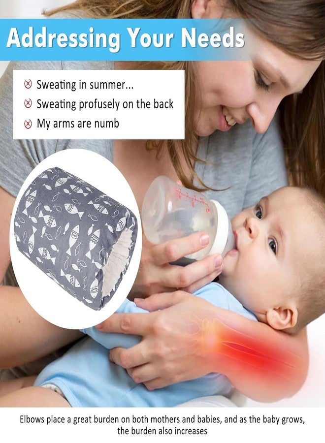 SHOPPOWORLD Cotton Nursing Pillow for Breastfeeding & Bottle Feeding - Skin-Friendly Washable Mini Arm Pillow with Ergonomic Support for Mom, Portable Design (Fish Printed) - Image 2