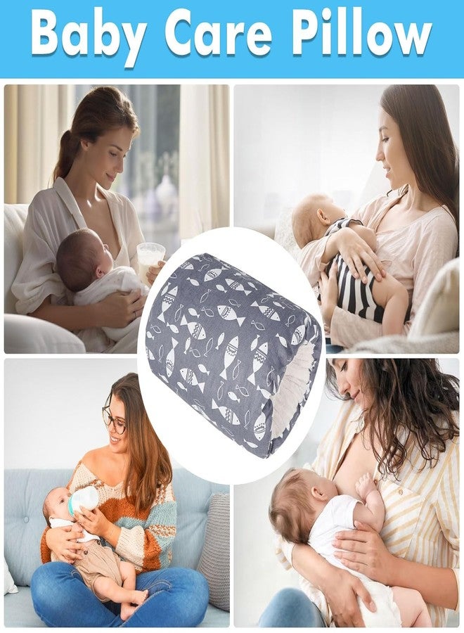 SHOPPOWORLD Cotton Nursing Pillow for Breastfeeding & Bottle Feeding - Skin-Friendly Washable Mini Arm Pillow with Ergonomic Support for Mom, Portable Design (Fish Printed) - Image 3