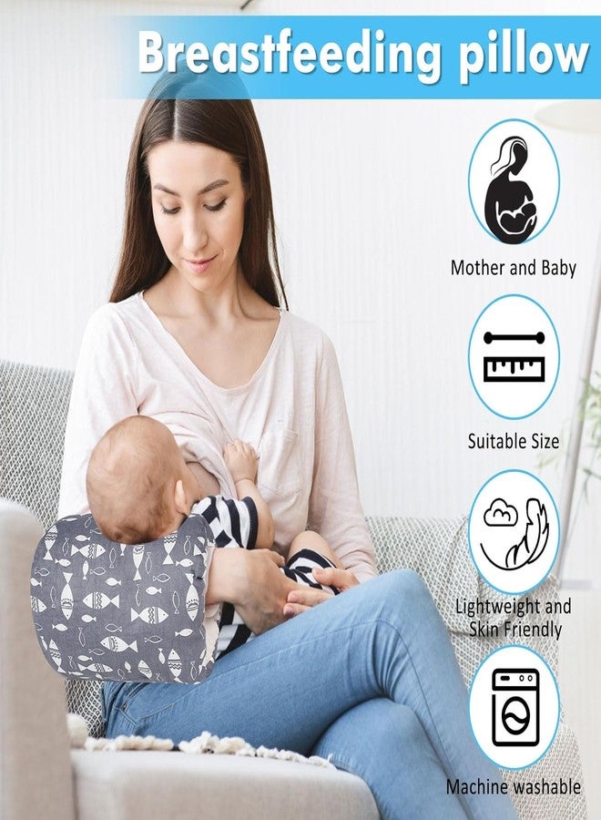 SHOPPOWORLD Cotton Nursing Pillow for Breastfeeding & Bottle Feeding - Skin-Friendly Washable Mini Arm Pillow with Ergonomic Support for Mom, Portable Design (Fish Printed) - Image 4
