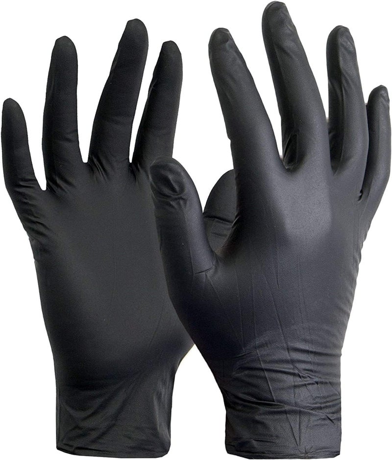 ALKAYAN Black Nitrile Gloves, Small Size, 100 Pieces, Made in Malaysia - Image 1