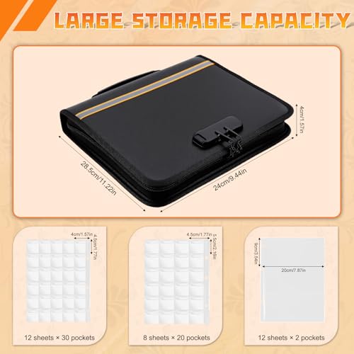 ZOCONE Coin Collection Book Holders for Collectors with Combination Lock, Fireproof and Waterproof Coin Album with 520 Pockets and 36 Bills Coin Binder for Currency Collection Items Such as Coins, Stamps - Image 2