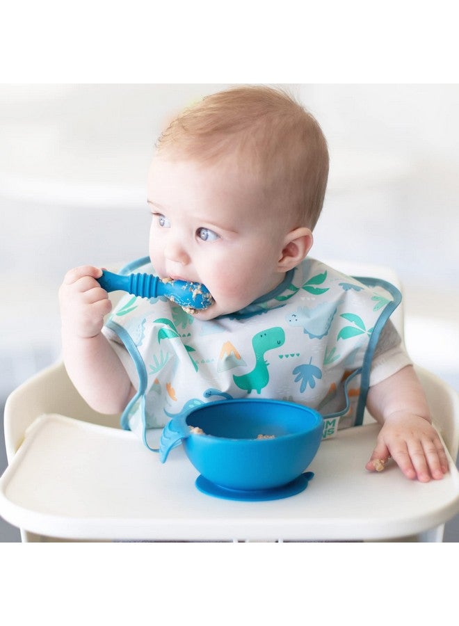 BUMKiNs Baby Utensil Set Silicone Trainer Spoons For Dipping Soft Tip Selffeeding Chew Baby Led Weaning First Year Training Supplies Essentials In Learning Eating 4 Mos 3Pk Blue And Green - Image 5