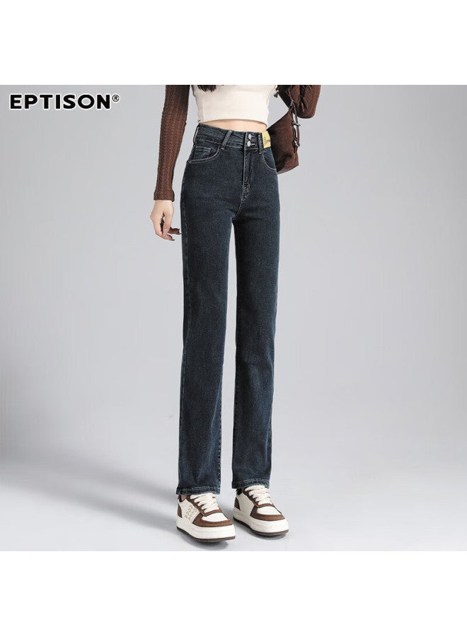 EPTISON Yipin Tiancheng Retro Slim Fit High Waist Jeans For Women Spring/Summer Elastic Comfortable Slimming High Straight Pants For Women - Image 3