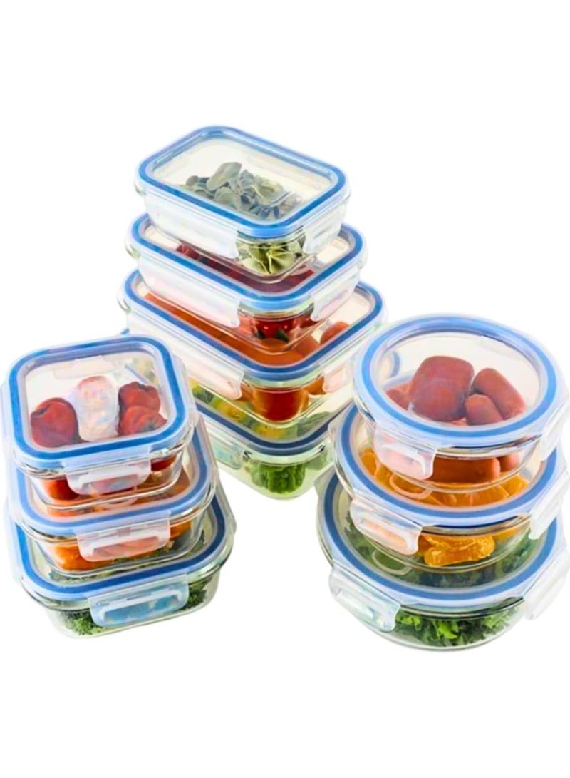مجموعة من 3 صناديق تخزين طعام غير قابلة للكسر، خالية من BPA، حاويات تحضير الوجبات مع اغطية محكمة الغلق مانعة للتسرب، سهلة الاغلاق، حاويات غداء قابلة لاعادة الاستخدام للمطبخ والمنزل (ازرق، مربع) - Image 3