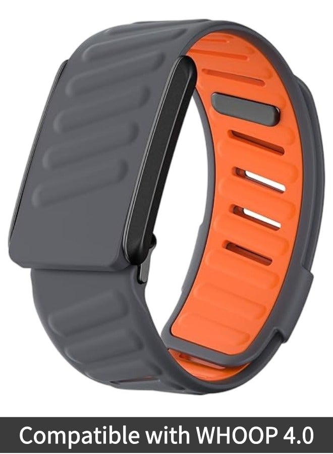 Comfort Durable Silicone Wristband Compatible with WHOOP 4.0 Band, Soft Silicone Sports Loop Strap for Men & Women, with U Shapped Connector - Image 1