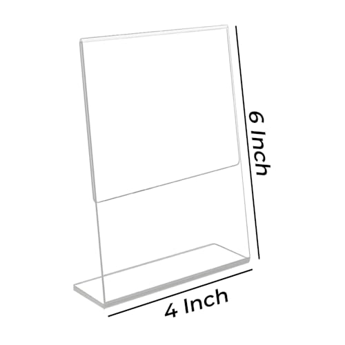 Printodelivery L-Shape Acrylic Price Tag Holder (4x6 Inch) – Premium Table Display Label, Price Tag Holder & Name Card Holder for Bakery Counters, Buffets, Shops, Restaurants, and Supermarkets (Pack of 10) - Image 2