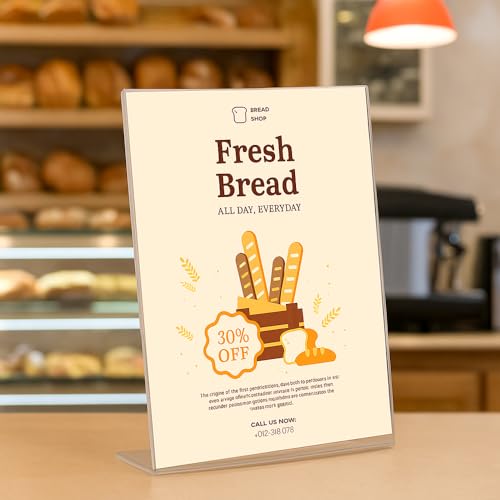 Printodelivery L-Shape Acrylic Price Tag Holder (4x6 Inch) – Premium Table Display Label, Price Tag Holder & Name Card Holder for Bakery Counters, Buffets, Shops, Restaurants, and Supermarkets (Pack of 10) - Image 5
