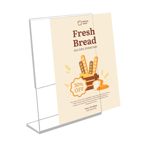 Printodelivery L-Shape Acrylic Price Tag Holder (4x6 Inch) – Premium Table Display Label, Price Tag Holder & Name Card Holder for Bakery Counters, Buffets, Shops, Restaurants, and Supermarkets (Pack of 10) - Image 3