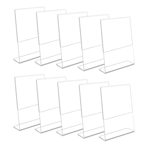 Printodelivery L-Shape Acrylic Price Tag Holder (4x6 Inch) – Premium Table Display Label, Price Tag Holder & Name Card Holder for Bakery Counters, Buffets, Shops, Restaurants, and Supermarkets (Pack of 10) - Image 1
