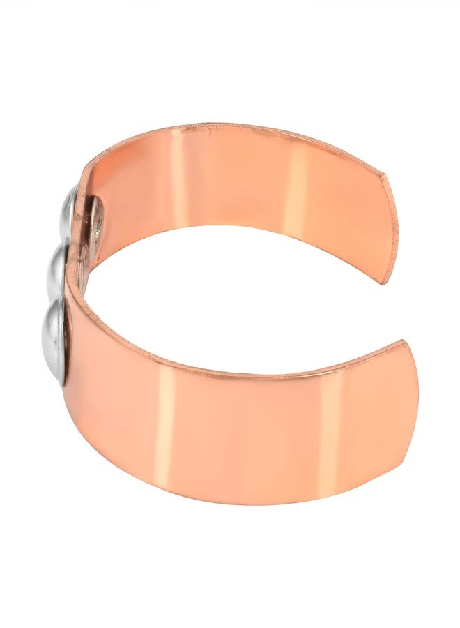 Memoir Pure Copper Steel Stud Broad Free size Kada Men Women (KDKL7782) - Image 3