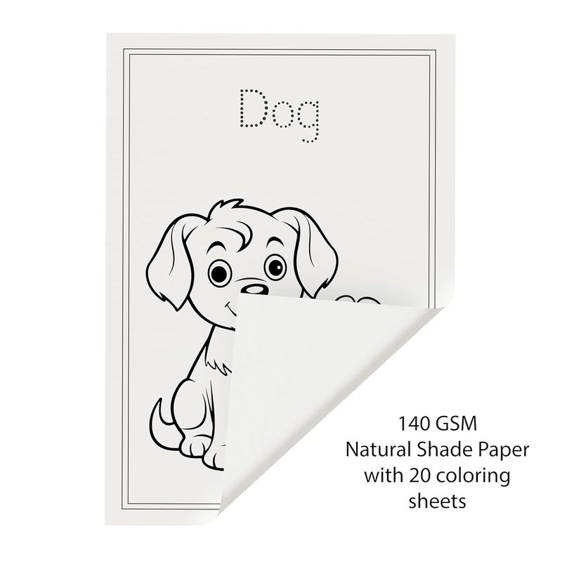 PAPERO Kids Colouring Paper | A4 Size (21 x 29.7 cm) | 140 GSM | 20 Animals & Birds-Themed Sheets | Perfect for Kids Sketching & Art Projects - Image 5