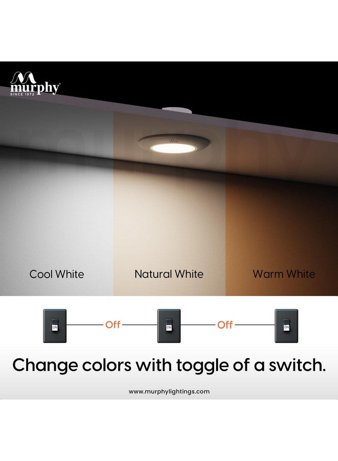 Murphy 3W Aura LED Deep Junction Box 3-in-1 Color Changing Light (Cool White/Warm White/Natural White, Pack of 6)(Plastic) - Image 2