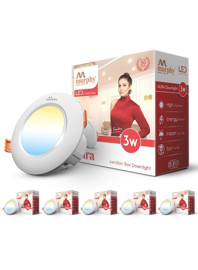 Murphy 3W Aura LED Deep Junction Box 3-in-1 Color Changing Light (Cool White/Warm White/Natural White, Pack of 6)(Plastic) - Image 1