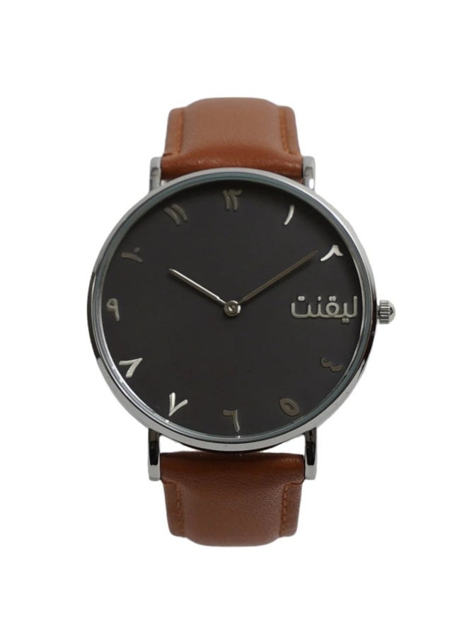 LIGANT Luxury Men's Watch with Brown Leather Strap - Stylish and Modern Design - Classic Wristwatch for Business & Casual Wear - Image 1