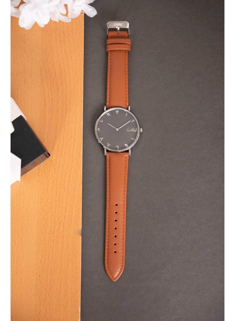 LIGANT Luxury Men's Watch with Brown Leather Strap - Stylish and Modern Design - Classic Wristwatch for Business & Casual Wear - Image 5