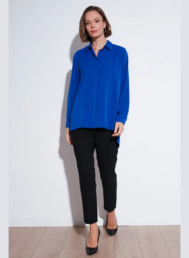 ليلا قميص نسائي ليلى بقصة عادية، مقدمة قصيرة وخلفية طويلة، سادة