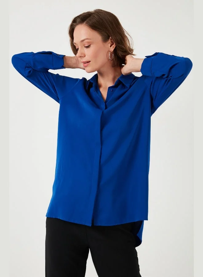 ليلا قميص نسائي ليلى بقصة عادية، مقدمة قصيرة وخلفية طويلة، سادة