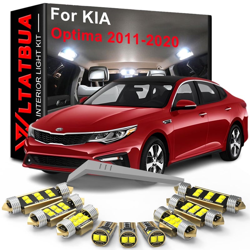 WLTATBUA LED Interior Light Kit Package Replacement for KIA Optima K5 2011 2012 2013 2014 2015 2016 2017 2018 2019 2020 Super Bright 6000K White Bulbs Install Tool