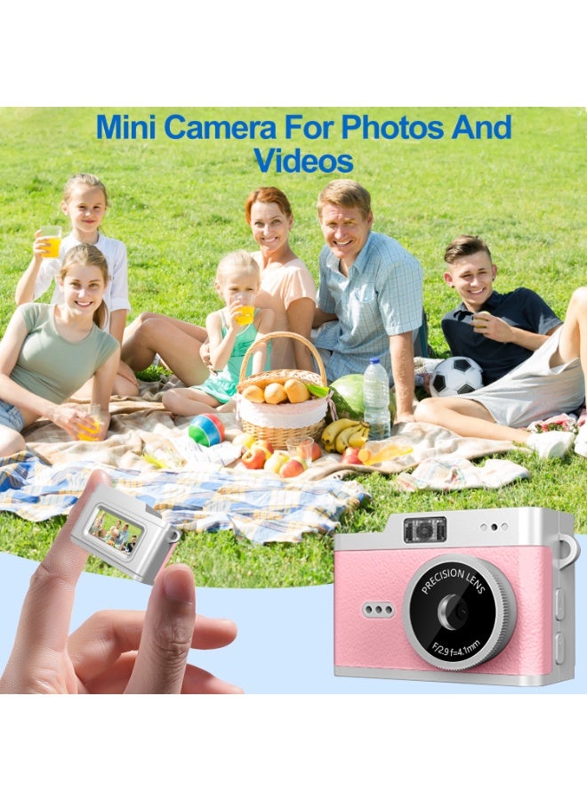 No branded Mini Keychain Camera - 1080P  Mini Retro Digital Camera - Tiny Portable Small Cameras Vintage Compact Micro Cameras - Pocket Video Recorder With 32GB Card,  Adapters For Travel Study Recording - Image 4