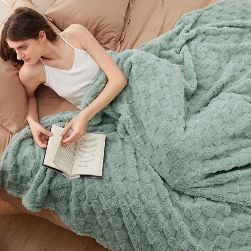 Bedsure GentleSoft Full Size Blankets for Bed - Super Soft Cozy Fleece Spring Blanket for Kids Girls, Large Fuzzy Throws for Bedroom Decor,Sage Green, 84x90 Inches - Image 2