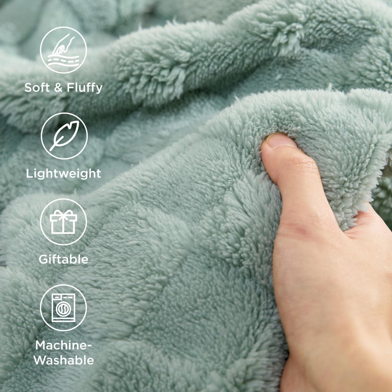 Bedsure GentleSoft Full Size Blankets for Bed - Super Soft Cozy Fleece Spring Blanket for Kids Girls, Large Fuzzy Throws for Bedroom Decor,Sage Green, 84x90 Inches - Image 3