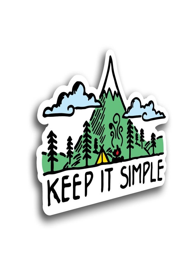 ملصق فينيل "حافظ على البساطة" - غابة جبلية | للسيارات والشاحنات والشاحنات الصغيرة وسيارات الدفع الرباعي والجدران والأكواب وأجهزة الكمبيوتر المحمولة | 5 بوصة | طباعة ملونة كاملة وتغليف | KCD2661 - Image 1