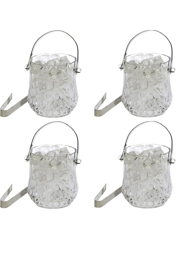 1st Time Ice Bucket with Handle for Bar, Restaurants, Home & Café, Clear, 13.5 x 13.5 x 13.5 CM, 1000 Ml, Pack of 4- J4 - Image 1