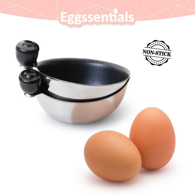 Eggssentials Egg Poacher Replacement Spare Stainless Steel Anti-Stick PFOA Free Individual Removable Poaching Cups (4) - Image 2