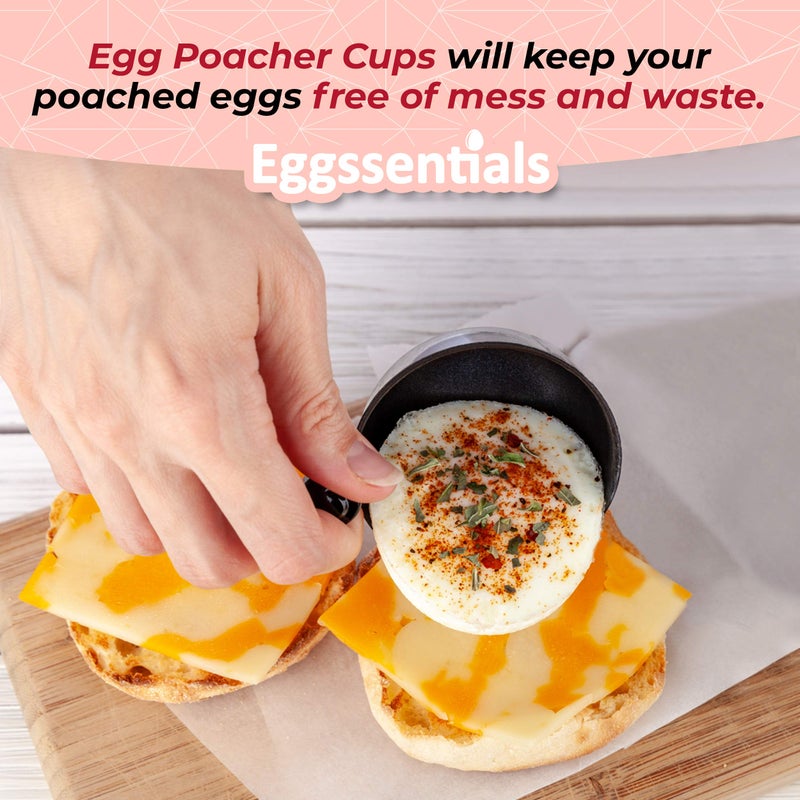 Eggssentials Egg Poacher Replacement Spare Stainless Steel Anti-Stick PFOA Free Individual Removable Poaching Cups (4) - Image 4