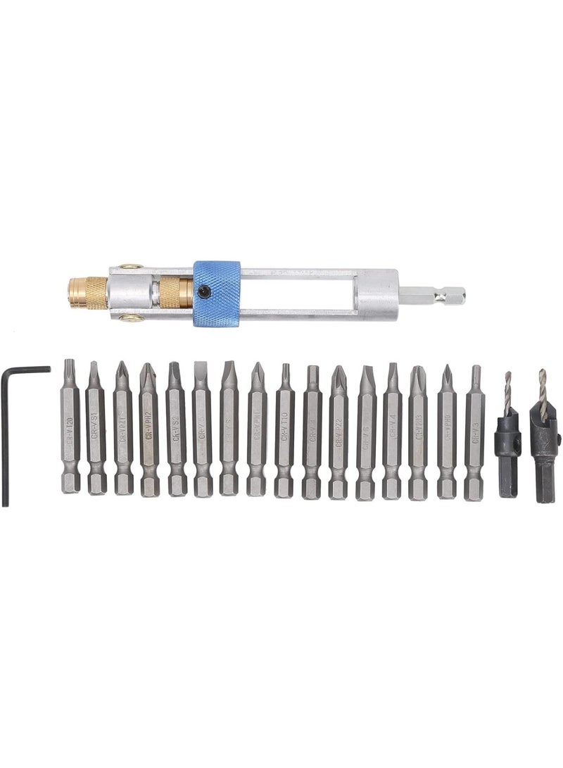 GGOOT 20pcs Screwdriver Set with High Speed Steel Bits Convenient Box, Professional Hardware Tool for Cross Screwdriver Bit, Slot, Countersunk Drills, Hex Wrench  - Image 3