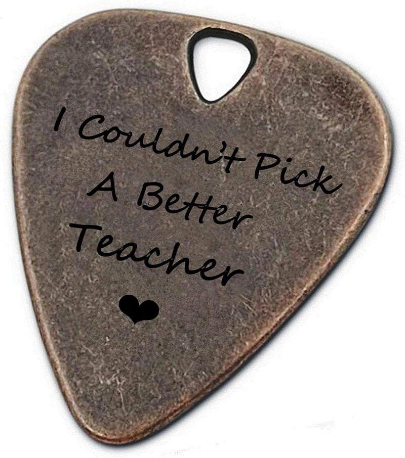 JUPPE Music Gifts For Teacher, Bronze I Couldn't Pick A Better Teacher Guitar Pick Plectrums Birthday Gifts For Teachers (Teachers) - Image 1