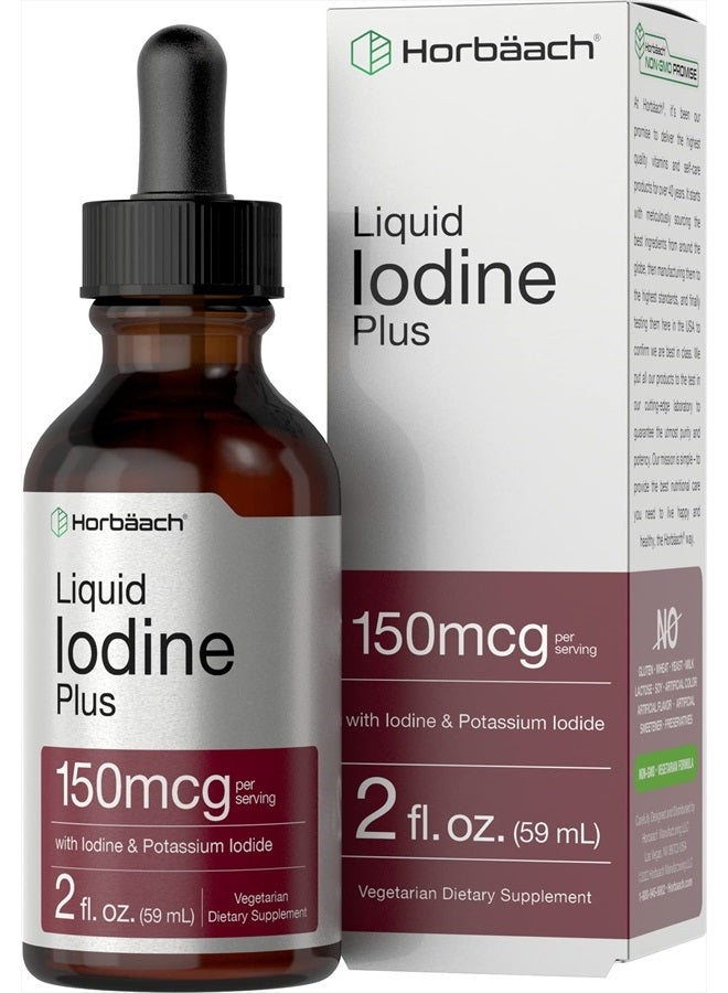 Horbäach Liquid Iodine Plus, 150mcg, 2 fl.oz - Image 1