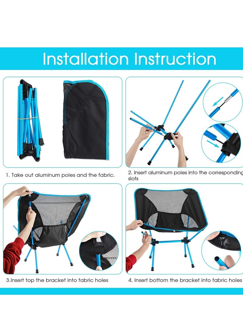 KASTWAVE - 1 Pack Camping Chair Ultralight Portable Compact Folding Beach Chairs Ergonomic Design Durable and Breathable Chair with Carry Bag for Outdoor Camping Backpacking Hiking - Image 1