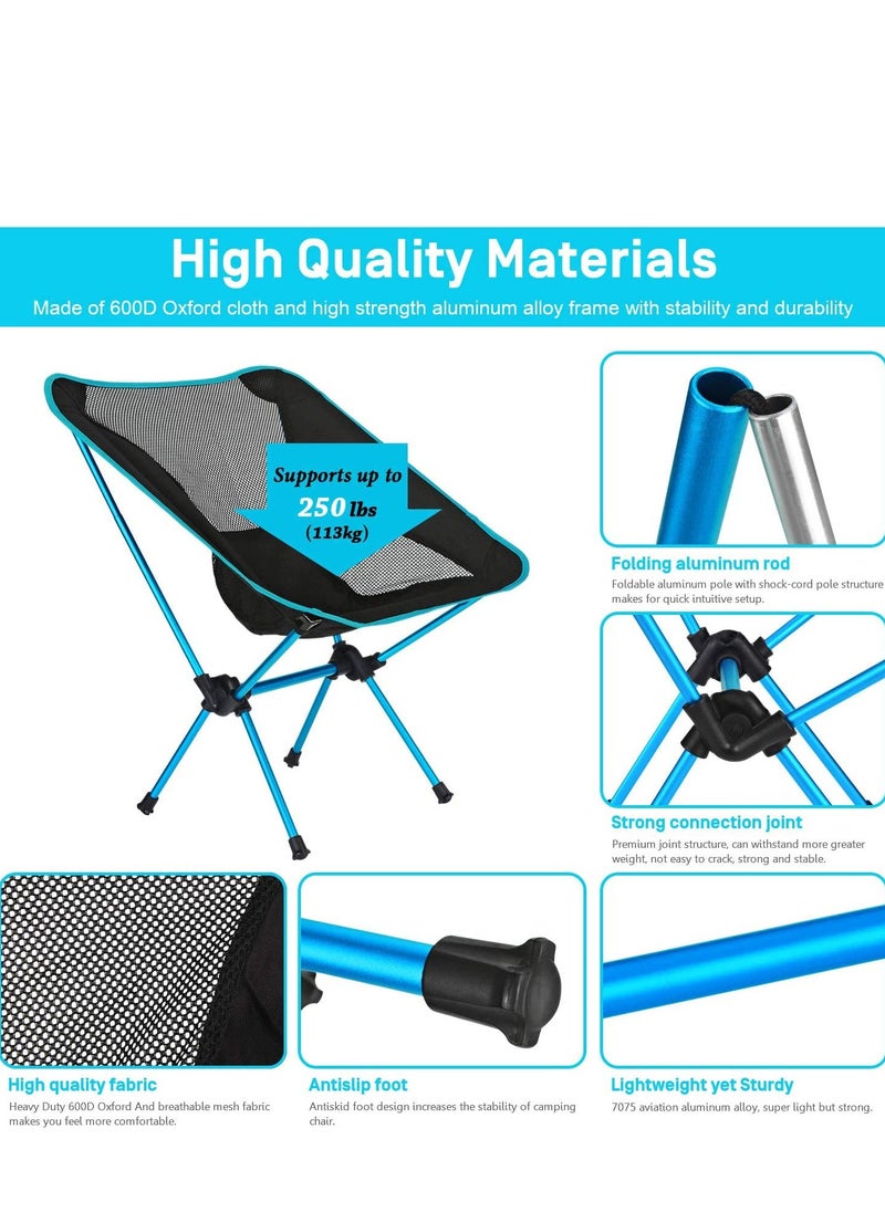 KASTWAVE - 1 Pack Camping Chair Ultralight Portable Compact Folding Beach Chairs Ergonomic Design Durable and Breathable Chair with Carry Bag for Outdoor Camping Backpacking Hiking - Image 1