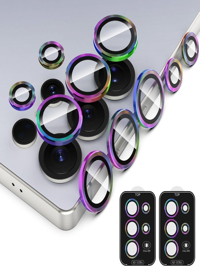Simpeak 2Pack Camera Lens Protector Compatible with Samsung Galaxy S25 Ultra 2025, Individual 9H Tempered Glass Camera Metal Case for S25 Ultra [Installation Tray] (Colorful) - Image 1