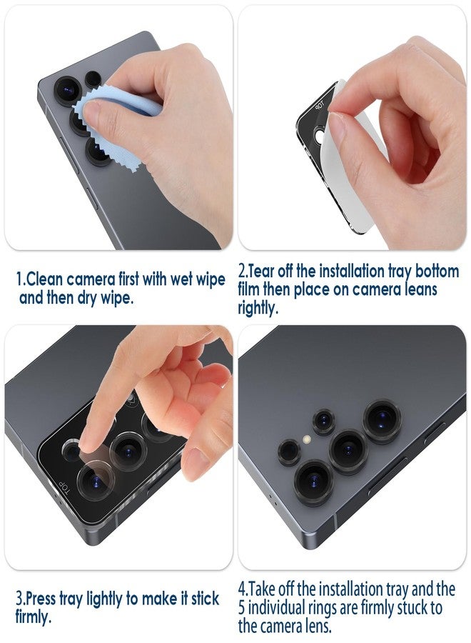 Simpeak 2Pack Camera Lens Protector Compatible with Samsung Galaxy S25 Ultra 2025, Individual 9H Tempered Glass Camera Metal Case for S25 Ultra [Installation Tray] (Colorful) - Image 4