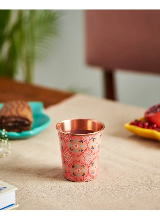 Chumbak Moroccan Tile Copper Tumbler, 300ml